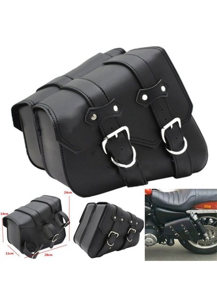 Harley Motosiklet Dönüşümleri Için Motosiklet Yan Kılıflar Yan Çantalar Araç Seti Üçlü Köşe Yan Çanta Su Geçirmez Kahverengi (Yurt Dışından) fırsatları