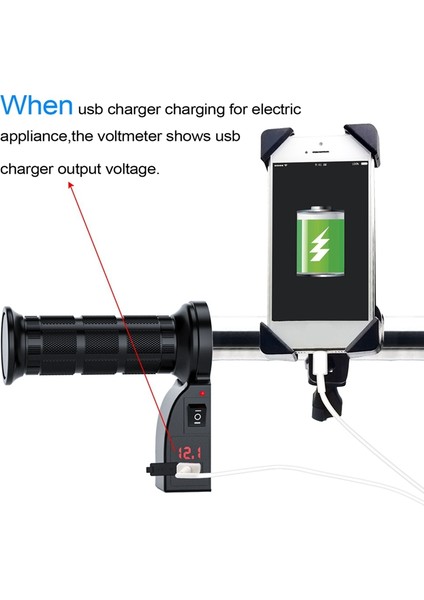 Isıtmalı Motosiklet Sapı Motosiklet Elektrik Isıtmalı Kol Ayarlanabir Gidon 12V Kırmızı Işık (Yurt Dışından) fiyatları