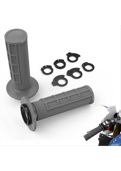 Kaymayan Kit Tutamaklar Snap-In Kameralı Evrensel Motosiklet Gidon Tutamakları Kir Çukur Bisikleti Handgrip Gri (Yurt Dışından) modelleri