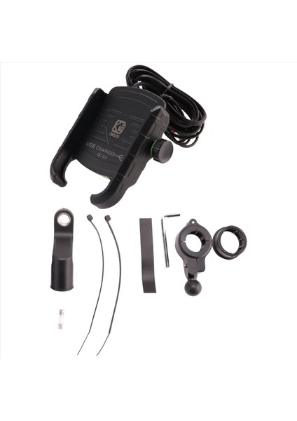 Kewiq Qc3 0 USB Hızlı Şarj Alüminyum Alaşım Motosiklet Telefon Tutucusu USB Şarj Cihazı 360 Derece Döndür Motosiklet Mepyon Telefon Tutucu Montaj (Yurt Dışından) modelleri