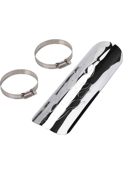 Motosiklet Alev Egzersiz Boru Isı Yalıtım Kalkanı Yalıtım Kapağı Hekopter Yamaha Termal Gümüş (Yurt Dışından)