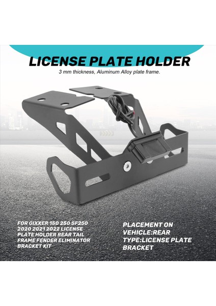 Suzuki Gixxer Için 150 250 SF250 2020 2021 2022 Plaka Tutucu Arka Kuyruk Çerçevesi Çamurluk Eminator Bracket Kit (Yurt Dışından) fırsatları