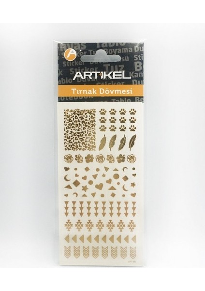 Artikel Karışık Yaldız Tırnak Dövmesi, Tırnak Tattoo, Nail Art, Tırnak Sticker modelleri