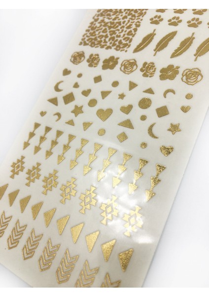 Artikel Karışık Yaldız Tırnak Dövmesi, Tırnak Tattoo, Nail Art, Tırnak Sticker