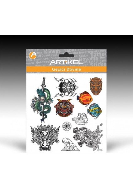 Artikel ART-124 Geçici Dövme 15,5 x 15,5 cm Geçici Tattoo