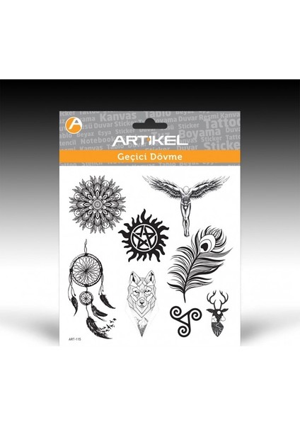 Artikel ART-115 Geçici Dövme 15,5 x 15,5 cm Geçici Tattoo