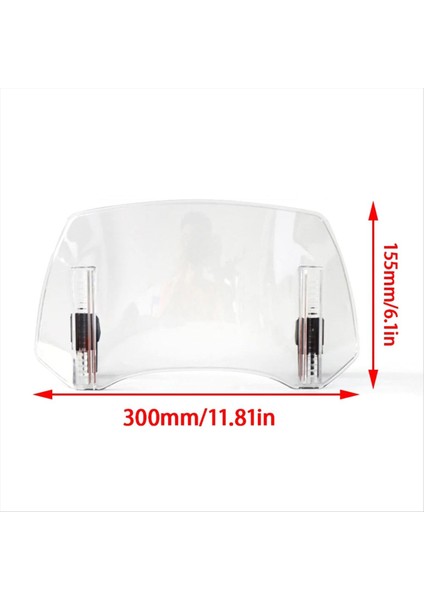 Bmw Kawasaki Yamaha Honda Suzuki Için Şeffaf Evrensel Motosiklet Ön Cam Uzantısı Ayarlanabir Spoiler 300X195X155MM (Yurt Dışından)