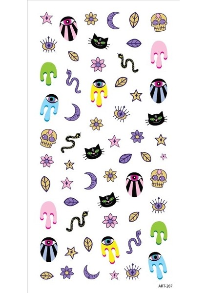 Artikel Ezoterik-2 Tırnak Dövmesi, Tırnak Tattoo, Nail Art, Tırnak Sticker modelleri