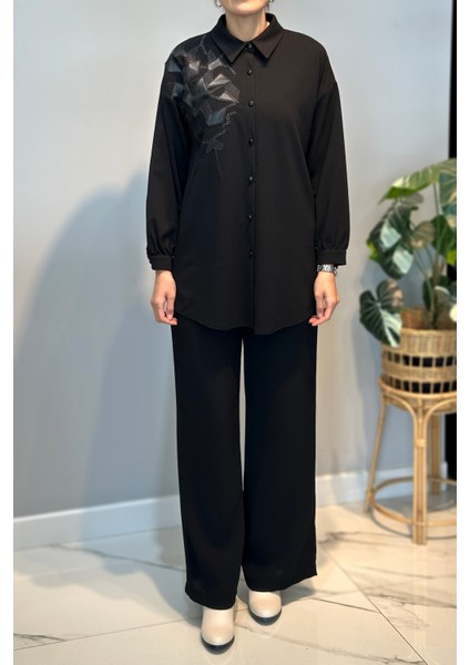 Deri Nakış Detay Tunik 19320 Siyah indirimleri