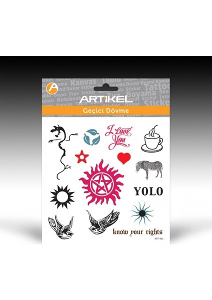 Artikel ART-066 Geçici Dövme 15,5 x 15,5 cm Geçici Tattoo