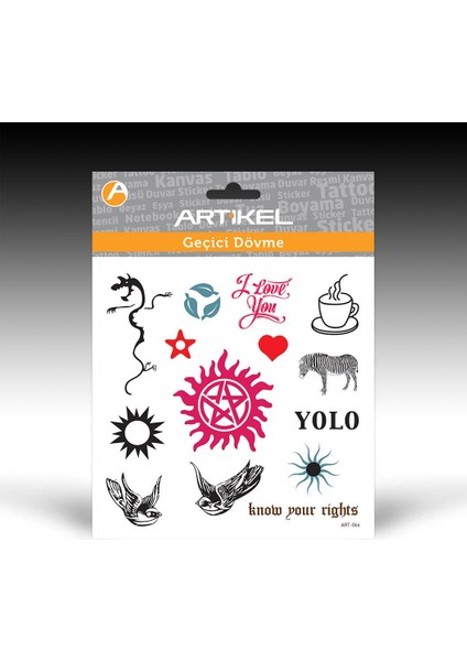 Artikel ART-066 Geçici Dövme 15,5 x 15,5 cm Geçici Tattoo modelleri