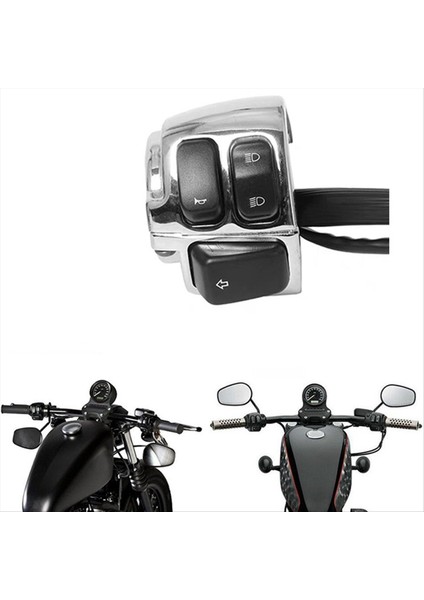 Harley XL883 Için Sportster Dyna V-Rod Softail Motosiklet Talonu Turn Sinyal Kontrol Anahtarı 1 Inç 25MM Gümüş (Yurt Dışından) fırsatları