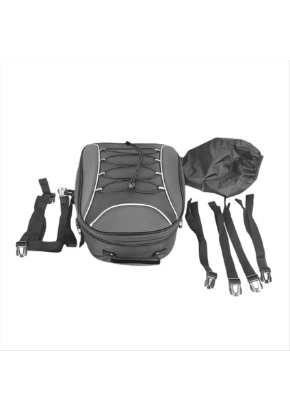 Motosiklet Arka Koltuklu Çanta Çanta Bagaj Sırt Çantası 30L Genişletilebir Büyük Kapasite Mağaza Bagaj Kamera-Helmet (Yurt Dışından)