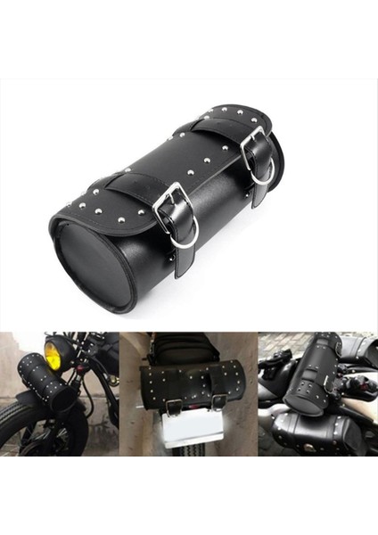 Evrensel Motosiklet Pu Araç Çantası Ön Çatal Tolbar Saddlebag Rulo Rulo Yarış Kuyruk Taylası Namlu Depolama (Yurt Dışından) indirimleri