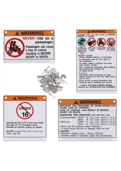 Yamaha Uyarı Çıkartmaları Için Çıkartmalar Etiketler Alüminyum Yedek Raptor Blaster Banshee (Yurt Dışından)