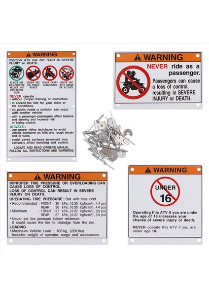 Yamaha Uyarı Çıkartmaları Için Çıkartmalar Etiketler Alüminyum Yedek Raptor Blaster Banshee (Yurt Dışından) fiyatları