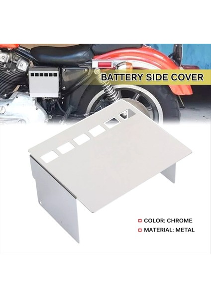 Harley Dyna Low Gde Fxs Süper Gde Fxr Fx Için Chrome Square Akü Kutusu Kapağı (Yurt Dışından)