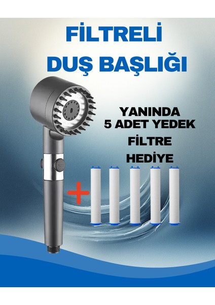 Filtreli Duş Başlığı Yedek Filtre Hediyeli (5 Adet) Klor ve Kireç Önleyici, Yüksek Basınçlı fiyatları