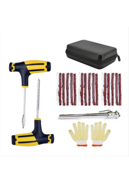 Araç Lastiği Onarım Kiti Denme Tapası Aletleri Lastik Ponksiyon Lastik Şeritler Için Acil Durum Karıştırma Tutkal Onarım Aracı Kit 7 Pcs Kiti (Yurt Dışından)