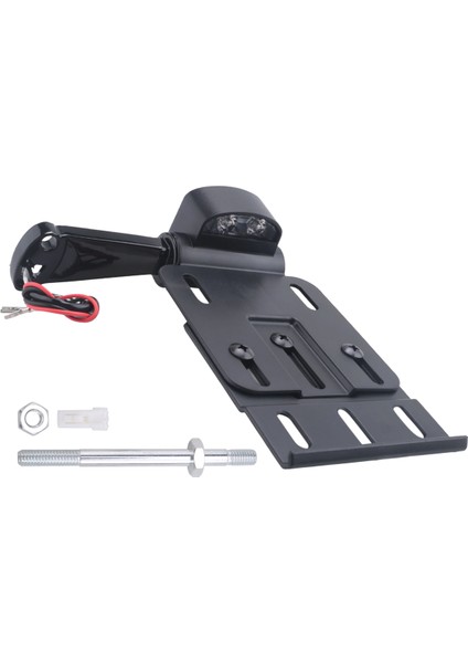 Motosiklet Teleskopik Katlama LED Işık Yan Montaj Plaka Tutucu Harley Dyna Fat Boy Sportster 883 1200 Xl 07-16 Siyah (Yurt Dışından) fiyatları