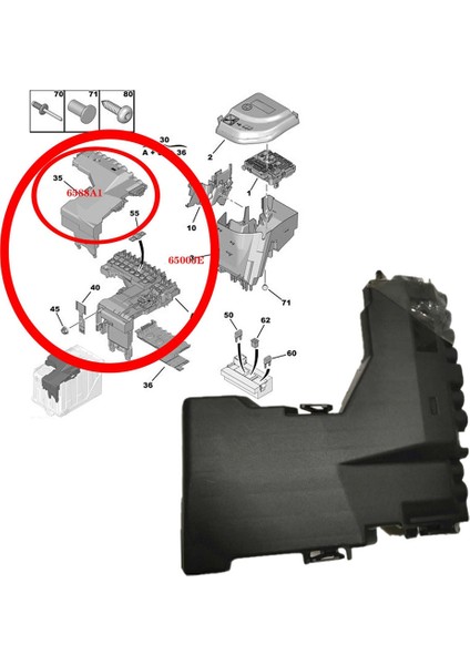 Peugeot 508 Için Uygun Citroen C4L C4 Ds 4s 5 5ls 6 Sigorta Kutusu Kapak Pil Yöneticisi Koruma Ünitesi Kapak 6588A1 6500JE (Yurt Dışından) modelleri