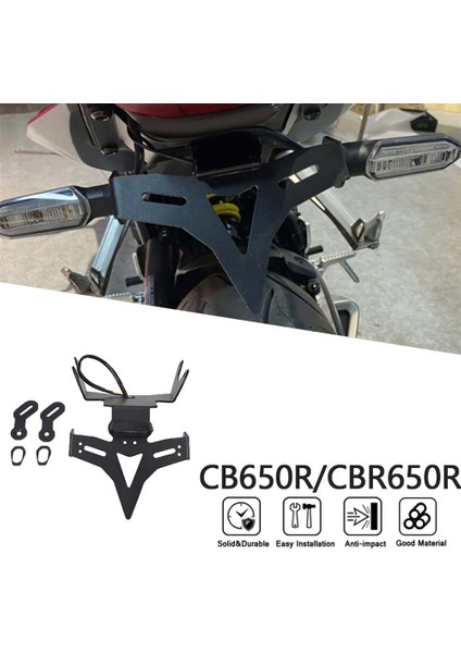 Motosiklet Arka Kısa Döküm Düzen Düzen Plaka Tutucu Braket LED Işık Honda CB650R 2021-2024 (Yurt Dışından) fiyatları