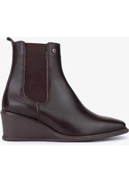 Kadın Hakiki Deri Kahverengi Topuklu Bot 51 1765 Bn Bot SK25-26 Kahve Dr