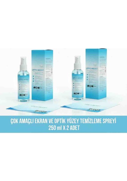 250 Mx2 Adet Çok Amaçlı Ekran ve Optik Yüzey Temizleme Spreyi Tv LCD Ekran Dijital Ekranlar Parlak Yüzeyli Mobilyalar Dahil