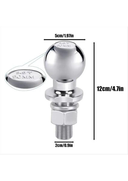 M22 50MM 3 5t Tow Ball Head Tow Ball Hitch Monte Tow Ball Römer Rv Karavan Parçaları (Yurt Dışından) fiyatları