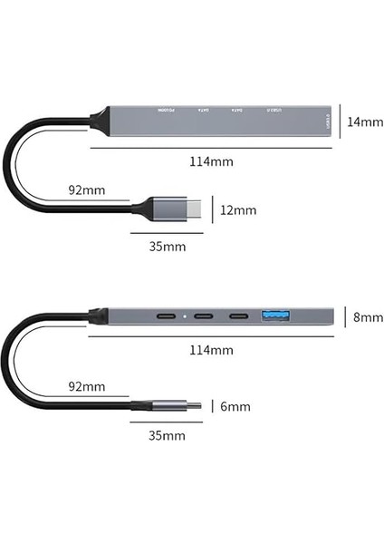 Wlue Pd 100W 5in1 Type-C To USB Çoklayıcı Çevirici Hub 5 Port / 2xusb / 3xtype-C fırsatları