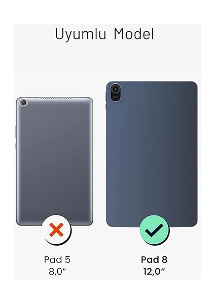 Honor Pad 8 Uyumlu Akıllı Kılıf Pu Deri Standlı Tablet Kılıfı Siyah modelleri