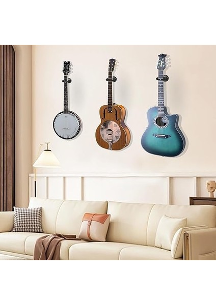 Duvar Için Otomatik Kilitli Gitar Tutucu – Akustik Gitarlar, Elektro Gitarlar, Bas, Klasik Gitarlar, Ukulele ve Daha Fazlası Için Evrensel Duvar Askısı – Kendinden Kilitli, 2'li Paket indirimleri