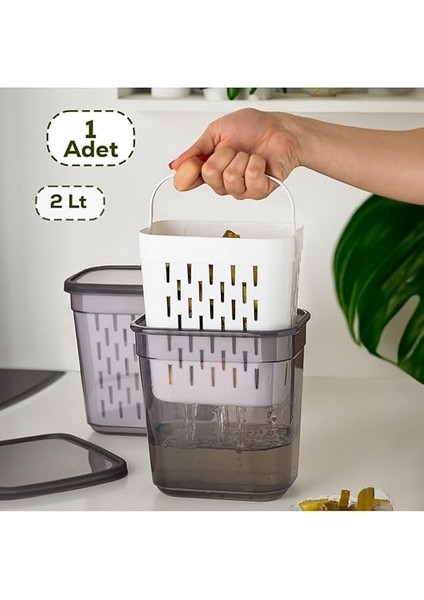 Turşuluk, Zeytinlik, Dikdörtgen Çok Amaçlı Saklama Kabı 2 Litre fiyatları