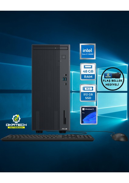 Expertcenter P500 P500MV-I7136216512B0D I7-13620H 48 GB 512 GB SSD UHD WİN11PRO Masaüstü Bilgisayar