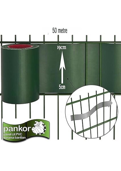 Panel Çit Pvc Koruma Bantları 50 Metre (19CM, Yeşil) fırsatları