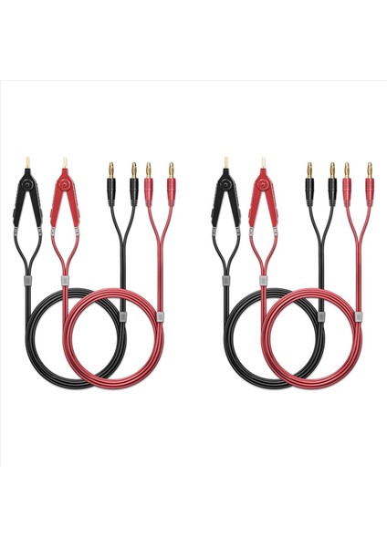 2x Metre Testi Terminal Kelvin Klipsleri Kablo Tellerini 4mm Muz Fişlere Altın Kaplama (Yurt Dışından)