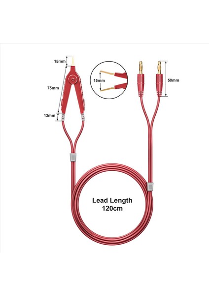 2x Metre Testi Terminal Kelvin Klipsleri Kablo Tellerini 4mm Muz Fişlere Altın Kaplama (Yurt Dışından) fiyatları