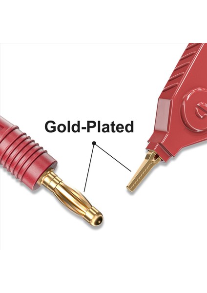 2x Metre Testi Terminal Kelvin Klipsleri Kablo Tellerini 4mm Muz Fişlere Altın Kaplama (Yurt Dışından) modelleri
