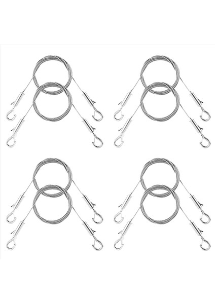 8pcs Ayarlanabilir Resim Asma Tel Seti - Ağır Hizmet Tipi Donanım 1m X1 5mm Paslanmaz Çelik Kablolar Asma Halat (Yurt Dışından)