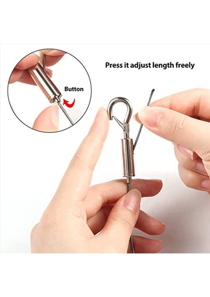 8pcs Ayarlanabilir Resim Asma Tel Seti - Ağır Hizmet Tipi Donanım 1m X1 5mm Paslanmaz Çelik Kablolar Asma Halat (Yurt Dışından) indirimleri