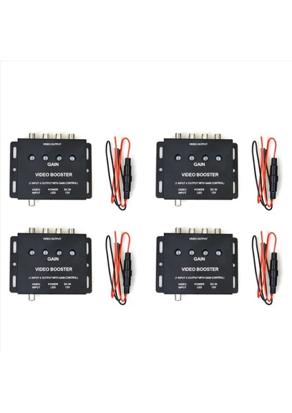 4x Araba Video Ayırıcı 1 Ila 4 Av Sinyal Güçlendirici Amplifikatör Ayırıcı Araba Cctv Tv LCD DVD Oynatıcı 1 Giriş 4 Çıkış (Yurt Dışından)