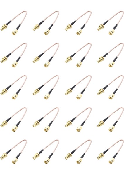 20X Sma Dişi Sma Erkek F/m Anten Bağlantı Kablosu Adaptör Siyah + Altın (Yurt Dışından)