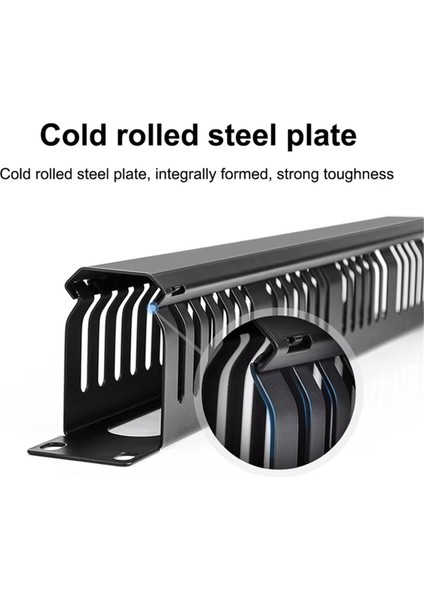 1u Ağ Kablosu Yönetimi Yatay Montaj 19 Inç Sunucu Rafı 24 Yuva Metal Parmak Kanalı Tel Organizatör Kapaklı (Yurt Dışından) fırsatları