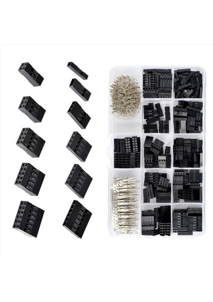 1240 Adet Dupont Konektörü 2 54MM Dupont Kablo Jumper Tel Pin Başlık Konut Kiti Erkek Sıkma Pimleri + Dişi Pin Konnektörü (Yurt Dışından) fiyatları
