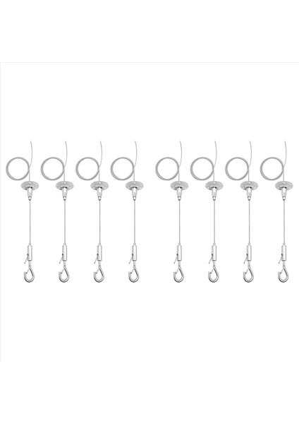 8 Paket 6ft Tavan Burcu Askı Tel Kiti 2 M Ayarlanabilir Süspansiyon Asılı Kablo Tel Kanca ile Duvara Montaj Kablosu (Yurt Dışından)