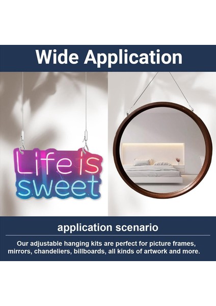 8 Paket 6ft Tavan Burcu Askı Tel Kiti 2 M Ayarlanabilir Süspansiyon Asılı Kablo Tel Kanca ile Duvara Montaj Kablosu (Yurt Dışından) fırsatları