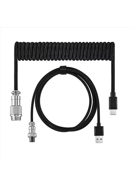 2x USB Klavye Kablosu Siyah Sarmal Klavye USB Tipi C Kablo Dıy Havacılık Fiş Kablosu Konektörü Oyun USB Klavye Kablosu (Yurt Dışından) fiyatları
