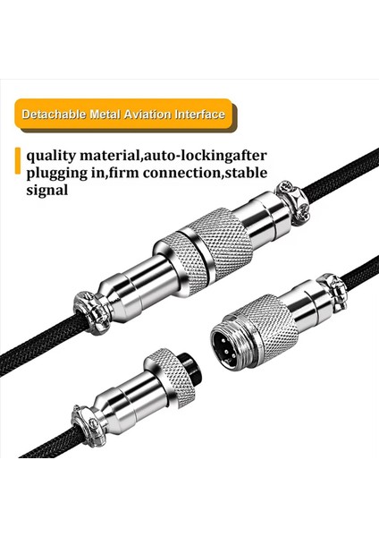 2x USB Klavye Kablosu Siyah Sarmal Klavye USB Tipi C Kablo Dıy Havacılık Fiş Kablosu Konektörü Oyun USB Klavye Kablosu (Yurt Dışından) modelleri