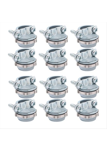 12 Paket 1/2 Inç Kelepçe Tipi Kablo Konnektörleri Çinko Alaşımlı Tel Kelepçeleri Nm Kabloları Elektrik Telleri Metalik Boru (Yurt Dışından)