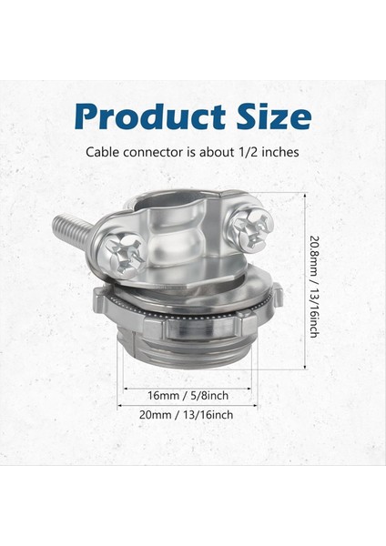 12 Paket 1/2 Inç Kelepçe Tipi Kablo Konnektörleri Çinko Alaşımlı Tel Kelepçeleri Nm Kabloları Elektrik Telleri Metalik Boru (Yurt Dışından) indirimleri